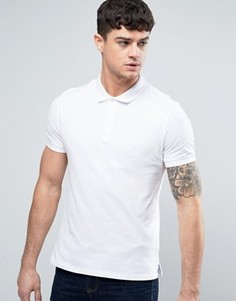 Белое поло стандартного кроя из пике с логотипом Armani Jeans - Белый