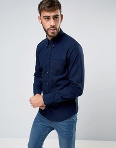 Узкая рубашка цвета темного индиго с воротником на пуговицах Wrangler - Темно-синий
