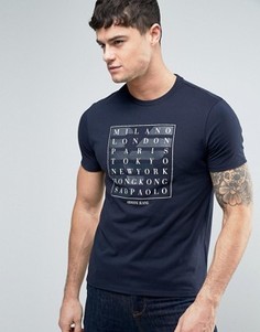 Темно-синяя футболка с рукавами реглан и принтом Armani Jeans - Темно-синий