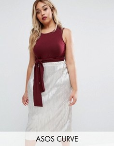Топ с поясом оби ASOS CURVE - Красный