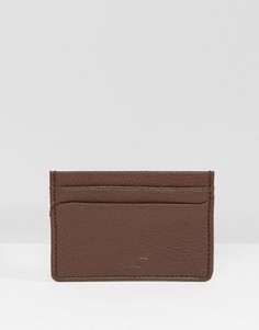Коричневый кожаный футляр для карт Hollister - Черный
