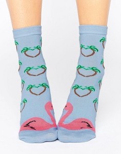 Носки с фламинго ASOS Valentines - Синий