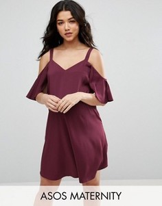Платье-комбинация с открытыми плечами ASOS Maternity - Красный
