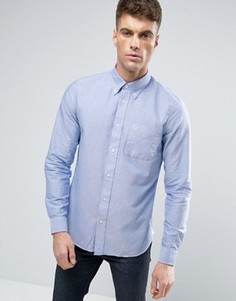 Синяя узкая оксфордская рубашка на пуговицах Fred Perry - Синий