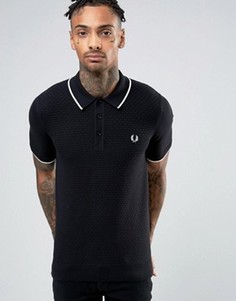 Черная трикотажная футболка-поло в клетку Fred Perry - Черный