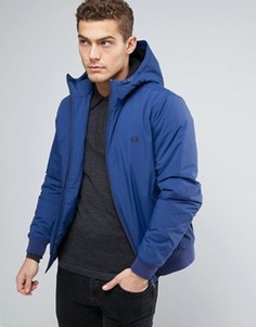Синяя утепленная куртка с капюшоном Fred Perry Brentham - Синий