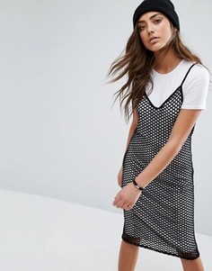 Сетчатое платье-комбинация 2 в 1 Boohoo - Мульти