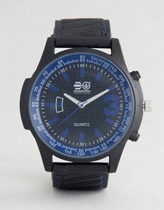 Черные часы с синими указателями Crosshatch - Черный