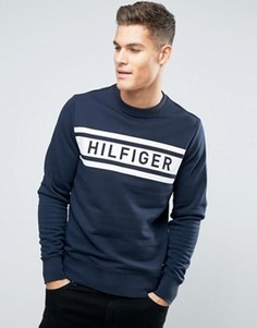 Свитшот с круглым вырезом и логотипом Tommy Hilfiger Denton - Темно-синий