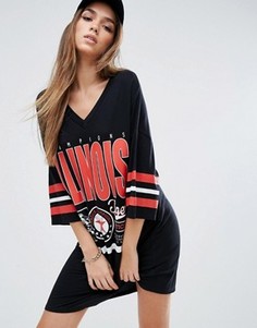 Трикотажное бейсбольное платье Missguided - Красный