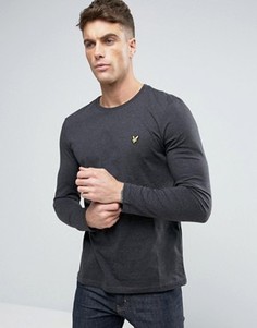 Темно-серый меланжевый лонгслив стандартного кроя с логотипом Lyle &amp; Scott - Серый