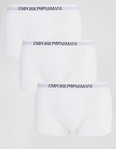 3 хлопковых бокеров‑брифов Emporio Armani - Белый