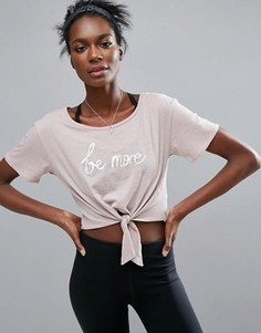 Футболка с декоративным узлом Free People Movement - Розовый