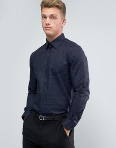 Строгая узкая рубашка в горошек Burton Menswear - Темно-синий