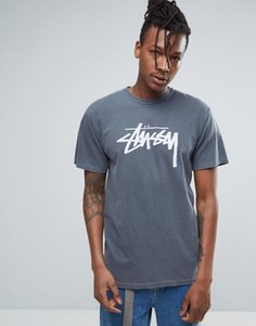 Футболка с крупным логотипом Stussy - Черный