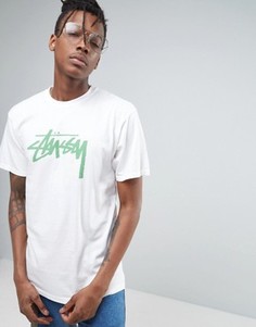 Футболка с крупным логотипом Stussy - Белый