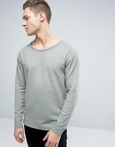 Свитшот с заниженной линией плеч и необработанными краями Jack &amp; Jones Originals - Серый