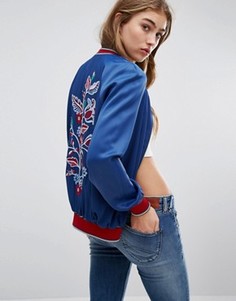 Бомбер с вышивкой Tommy Hilfiger - Синий