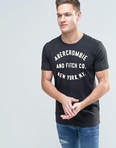 Узкая футболка с аппликацией логотипа Abercrombie &amp; Fitch - Черный