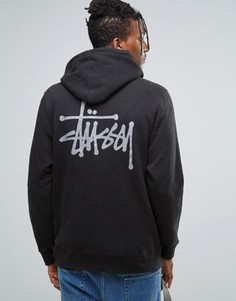 Худи с принтом на спине Stussy - Черный