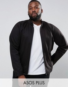 Черная куртка Харрингтон с воротником-стойкой ASOS PLUS - Черный