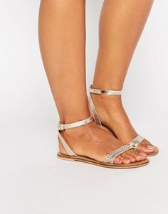 Кожаные сандалии ASOS FLERY - Золотой