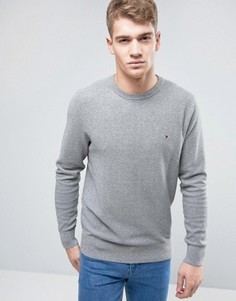 Джемпер из пике с круглым вырезом и логотипом Tommy Hilfiger - Серый