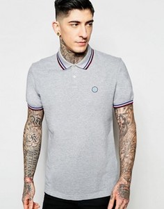 Серое поло с контрастной отделкой Pretty Green - Серый