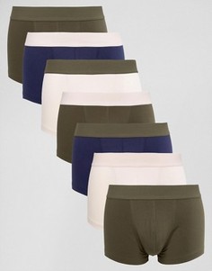 7 боксеров-брифов (розовые, хаки) ASOS - СКИДКА - Мульти