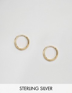 Серьги-кольца 12 мм из позолоченного серебра ASOS - Золотой