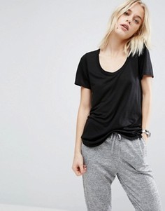 Футболка с глубоким вырезом ASOS - Черный