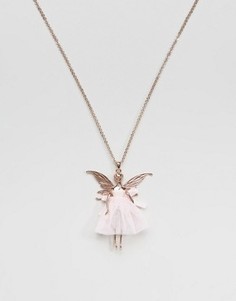 Ожерелье с подвеской в виде феи-балерины Ted Baker Titania - Розовый
