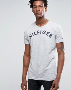 Футболка с большим логотипом Hilfiger Denim - Серый