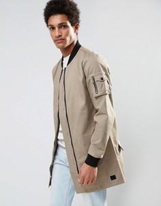 Длинный бомбер Casual Friday MA1 - Бежевый