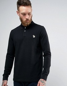 Черная футболка-поло с длинными рукавами и логотипом PS by Paul Smith - Черный