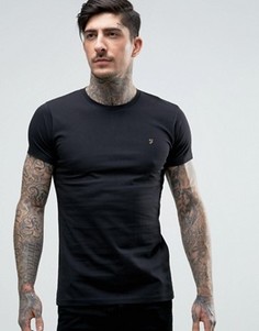 Черная узкая футболка с логотипом Farah Farris - Черный