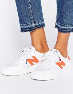 Белые кроссовки с оранжевой неоновой отделкой New Balance 300 - Мульти