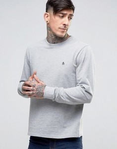 Серый узкий лонгслив из ткани пике Original Penguin - Серый