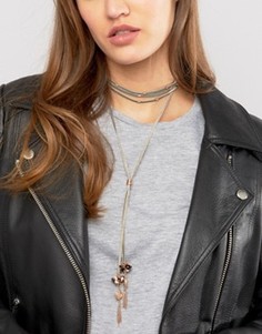 Замшевое ожерелье-чокер ASOS - Серый
