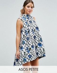 Платье-трапеция мини в горошек ASOS PETITE - Мульти