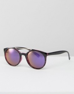 Круглые солнцезащитные очки с голубыми стеклами Jeepers Peepers - Фиолетовый