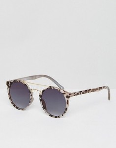 Солнцезащитные очки в стиле 90-х с металлической переносицей и плоскими стеклами ASOS - Коричневый
