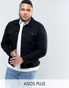 Черная зауженная джинсовая куртка ASOS PLUS - Черный