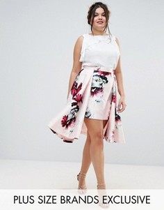 Асимметричная юбка миди с цветочным принтом Coast Plus Toulouse - Розовый