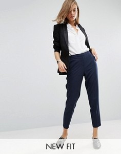 Укороченные креповые брюки-сигареты ASOS - Темно-синий