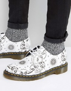 Туфли с бандановым принтом и 3 парами люверсов Dr Martens 1461 - Белый