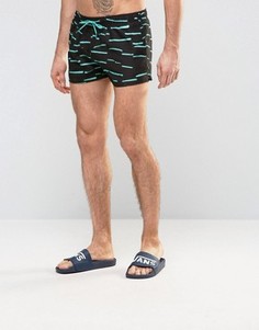 Шорты для плавания с принтом Boardies Shortie - Черный