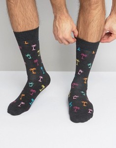 Носки с пальмами Happy Socks - Черный