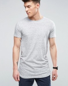 Фактурная меланжевая футболка удлиненного кроя D-Struct - Серый