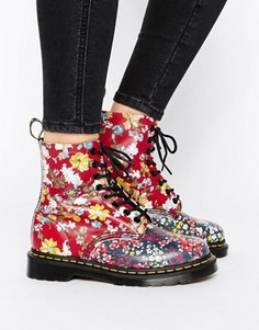 Ботинки с цветочной отделкой и 8 парой люверсов Dr Martens Pascal - Мульти